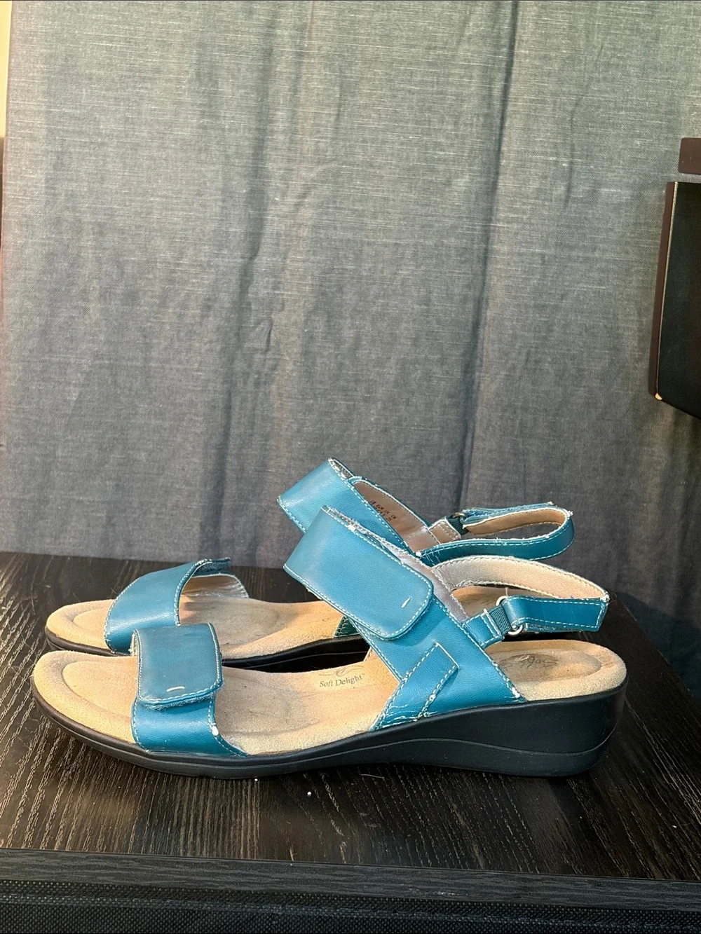 Women’s Blue Adjustable Strap Comfort Sandals